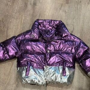 Purple and Silver Puffer Jacket